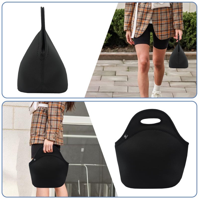 LOVAC Reusable Lunch Bag for Men,Lunch Tote,Durable and Waterproof Neoprene Lunch Bags,Insulated Soft and Lightweight (Pure Black) - Image 5